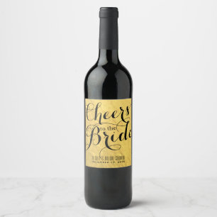 Étiquette Pour Bouteilles De Vin Or Faux Feuille TOAST À LA MARIÉE Enterrement de v