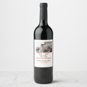Étiquette Pour Bouteilles De Vin Orange applaudit à 60 ans de mariage