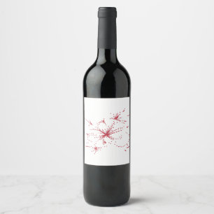 Étiquette Pour Bouteilles De Vin Orangé rouge, cyan et point magenta