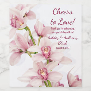Étiquette Pour Bouteilles De Vin Orchidée rose encourage à aimer le Mariage