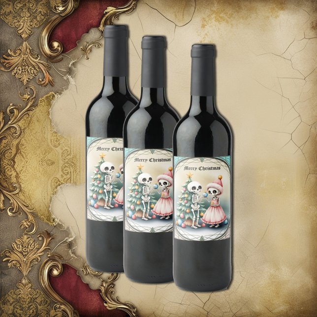 Étiquette Pour Bouteilles De Vin Os, baubles, et un peu de magie (Créateur téléchargé)