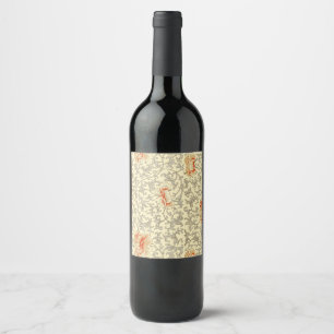 Étiquette Pour Bouteilles De Vin Owen Jones Motif Ancien : Corail Floral Gris