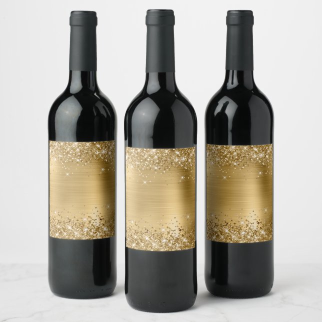 Étiquette Pour Bouteilles De Vin Paillettes Dorées Vierges (Bouteilles)