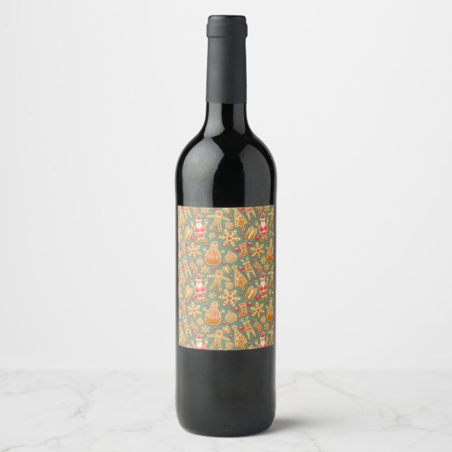 Étiquette Pour Bouteilles De Vin Pain d'épices/biscuits/Noël (Devant)
