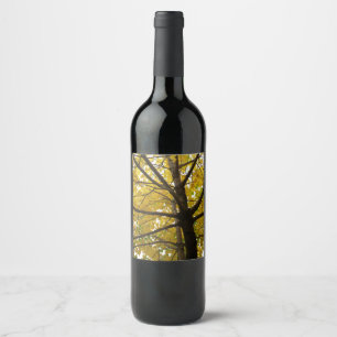 Étiquette Pour Bouteilles De Vin Paire d'érables jaunes Automne Nature