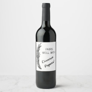 Étiquette Pour Bouteilles De Vin Paires modifiables bien avec des papiers de divorc