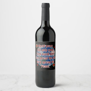 Étiquette Pour Bouteilles De Vin Paix mondiale