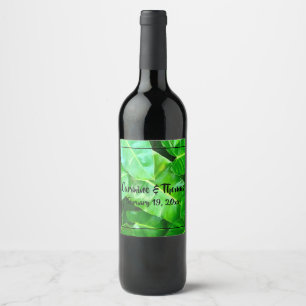Étiquette Pour Bouteilles De Vin Palm Leaf, feuillage tropical, forêt tropicale