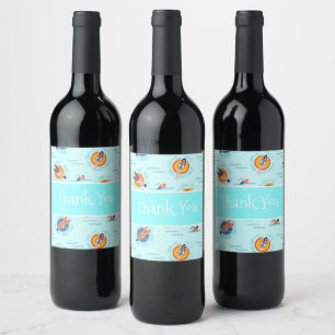 Étiquette Pour Bouteilles De Vin Palm Tree Blue sky Heure d'été