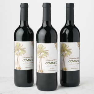 Étiquette Pour Bouteilles De Vin Palme tropicale Coquito Coconut