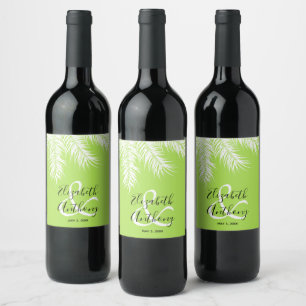 Étiquette Pour Bouteilles De Vin Palmiers sur Mariage de chaux