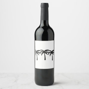 Étiquette Pour Bouteilles De Vin Palmiers tropicaux