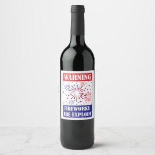 Étiquette Pour Bouteilles De Vin Panneau d'avertissement de feux d'artifice