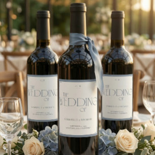 Étiquette Pour Bouteilles De Vin Panneau de bienvenue de mariage Art Déco élégant