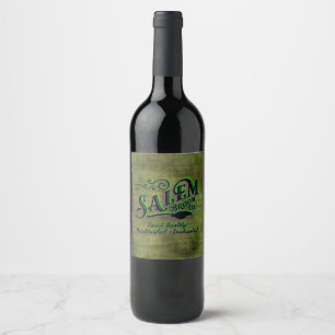 Étiquette Pour Bouteilles De Vin Panneau de la société de balais de sorcière d'Hall