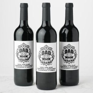 Étiquette Pour Bouteilles De Vin Papa homme mythe légende vin vintage typographie