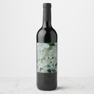 Étiquette Pour Bouteilles De Vin Paperwhite Narcissus Fleurs blanches délicates