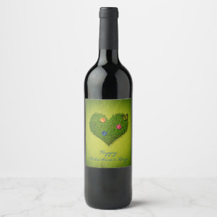 Étiquette Pour Bouteilles De Vin Papillon en forme de coeur