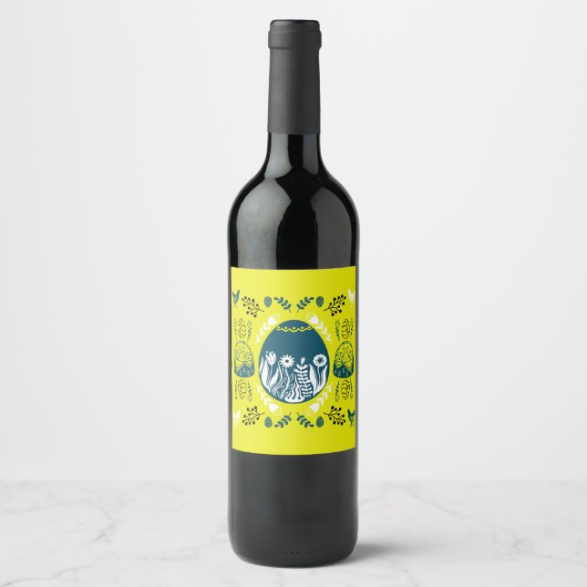 Étiquette Pour Bouteilles De Vin Pâques (Devant)