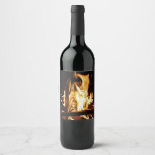Étiquette Pour Bouteilles De Vin Par les flammes