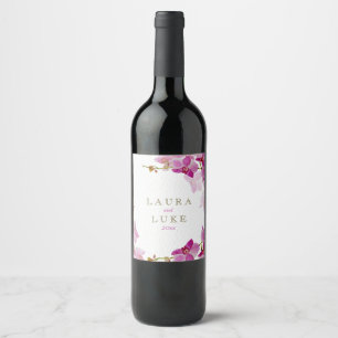 Étiquette Pour Bouteilles De Vin Paradis des orchidées, Floral