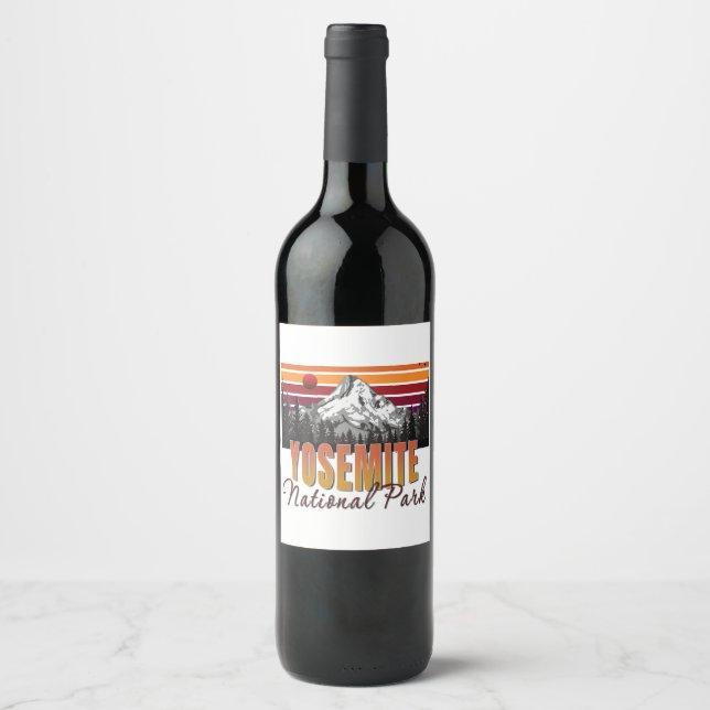 Étiquette Pour Bouteilles De Vin Parc national de Yosemite (Devant)