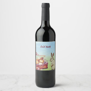 Étiquette Pour Bouteilles De Vin Parfait, Cool Joyeux Pâques Vintage