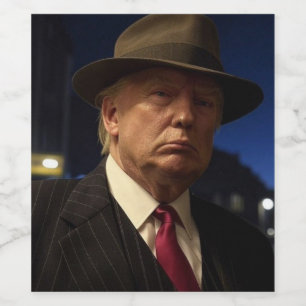 Étiquette Pour Bouteilles De Vin Parrain de l'Amérique Don J. Trump