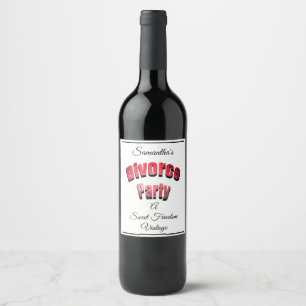 Étiquette Pour Bouteilles De Vin Partie de divorce un cru doux de liberté -