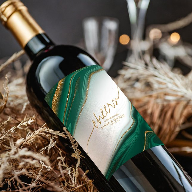 Étiquette Pour Bouteilles De Vin Parties scintillant Abstraite Strata Mariage Cheer (Créateur téléchargé)