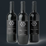 Étiquette Pour Bouteilles De Vin Parties scintillant en argent Monogram Poker Chip<br><div class="desc">Célébrez dans le style avec ces étiquettes de bouteille de vin mariage chic et très tendance. Ce design est facile à personnaliser avec votre libellé d'événement spécial et vos invités seront ravis quand ils verront ces étiquettes fabuleux.</div>