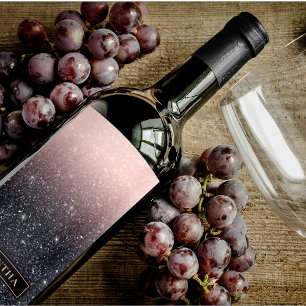 Étiquette Pour Bouteilles De Vin Parties scintillant moderne rouge et rose Étincell