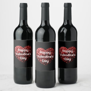 Étiquette Pour Bouteilles De Vin Parties scintillant rouge étincelle Heureuse Saint