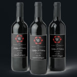 Étiquette Pour Bouteilles De Vin Parties scintillant rouge Monogram Poker Chip Casi<br><div class="desc">Célébrez dans le style avec ces étiquettes de bouteille de vin mariage chic et très tendance. Ce design est facile à personnaliser avec votre libellé d'événement spécial et vos invités seront ravis quand ils verront ces étiquettes fabuleux.</div>