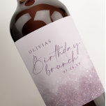 Étiquette Pour Bouteilles De Vin Parties scintillant violet Lilac élégant brunch d'<br><div class="desc">Parties scintillant lilas violet moderne élégante fête d'anniversaire brunch bouteille étiquette,  Partie d'une collection moderne élégant.</div>