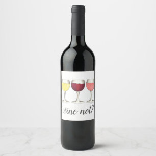 Étiquette Pour Bouteilles De Vin Pas de vin ? Rouge Blanc Rosé Verres Vin Louveur d