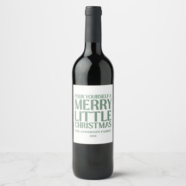 Étiquette Pour Bouteilles De Vin Passez un joyeux petit Noël (Devant)