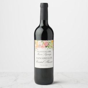 Étiquette Pour Bouteilles De Vin Pastel Citrus Floral Squeeze Fête des mariées prin