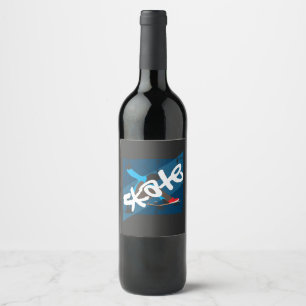 Étiquette Pour Bouteilles De Vin Patinage vintage