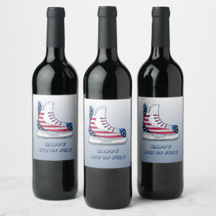 Étiquette Pour Bouteilles De Vin Patins à hockey USA