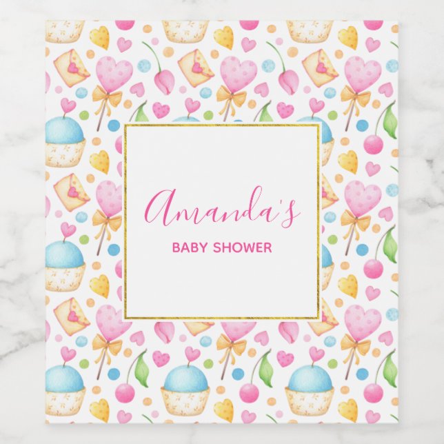 Étiquette Pour Bouteilles De Vin Patters de Hearts and Muffins (Étiquettes simples)