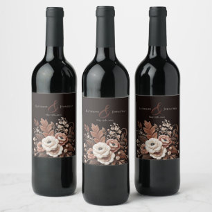 Étiquette Pour Bouteilles De Vin Pays élégant moderne Ouest- Floral