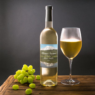 Étiquette Pour Bouteilles De Vin Paysage de réflexion de Mountain Lake Personnalisé