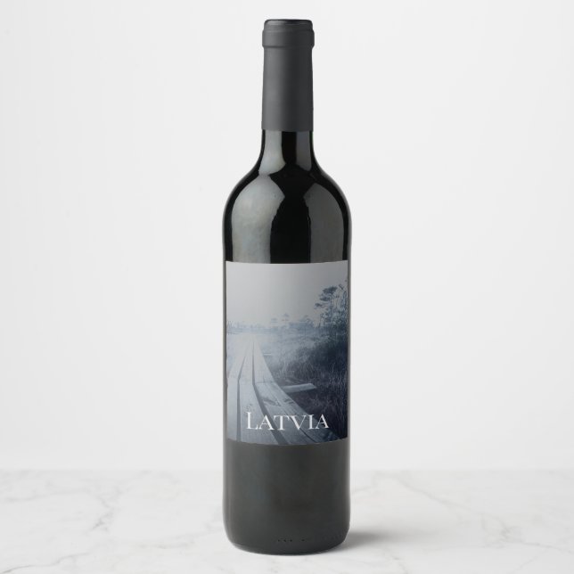 Étiquette Pour Bouteilles De Vin Paysage du marais (Devant)