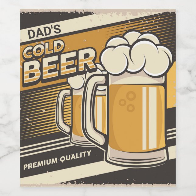 Étiquette Pour Bouteilles De Vin PDA Classic Cold Beer (Étiquettes simples)