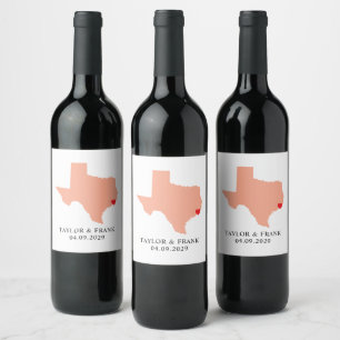 Étiquette Pour Bouteilles De Vin Peach Texas Mariage