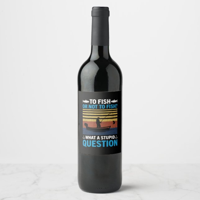 Étiquette Pour Bouteilles De Vin Pêche À Poisson Ou Non À Poisson (Devant)