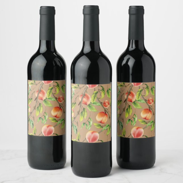 Étiquette Pour Bouteilles De Vin Pêche sur l'arbre (Bouteilles)