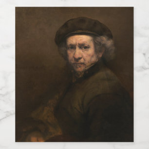Étiquette Pour Bouteilles De Vin Peintre néerlandais Rembrandt Maître de l'Âge d'or