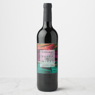 Étiquette Pour Bouteilles De Vin Peinture Abstraite Acrylique Mariage Étiquette de